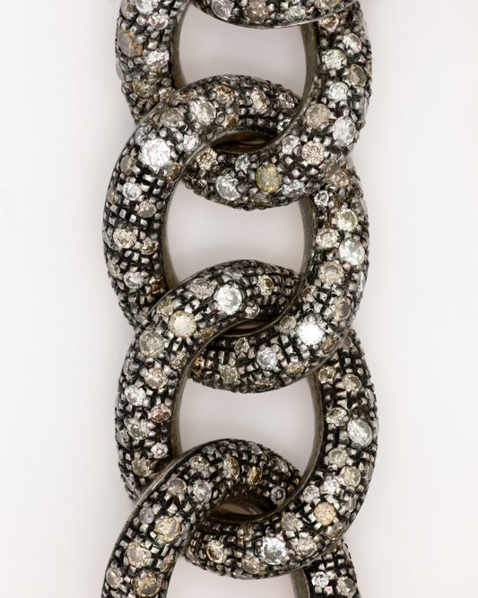 Brown and White Diamond Link Bracelet