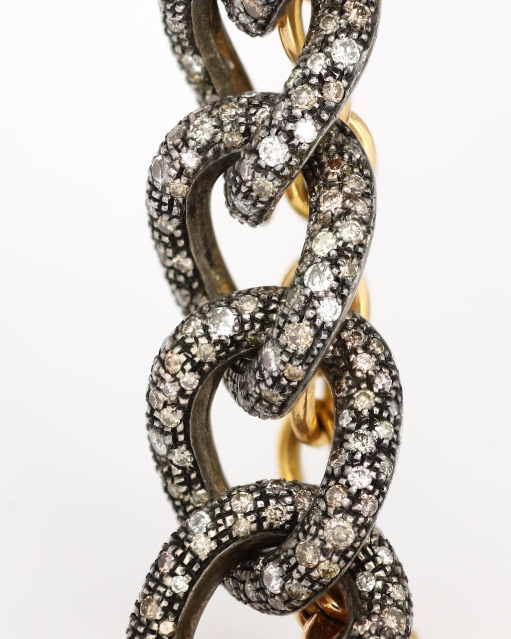 Brown and White Diamond Link Bracelet