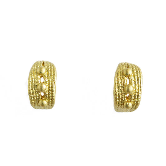 Petite Granulation Crescent Hoops e104g18