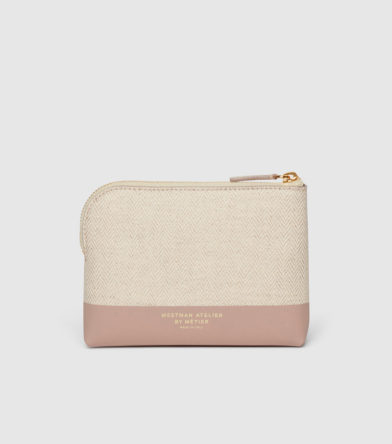 WA x METIER Makeup Pouch The Petite / Herringbone and Mauve 810102031297