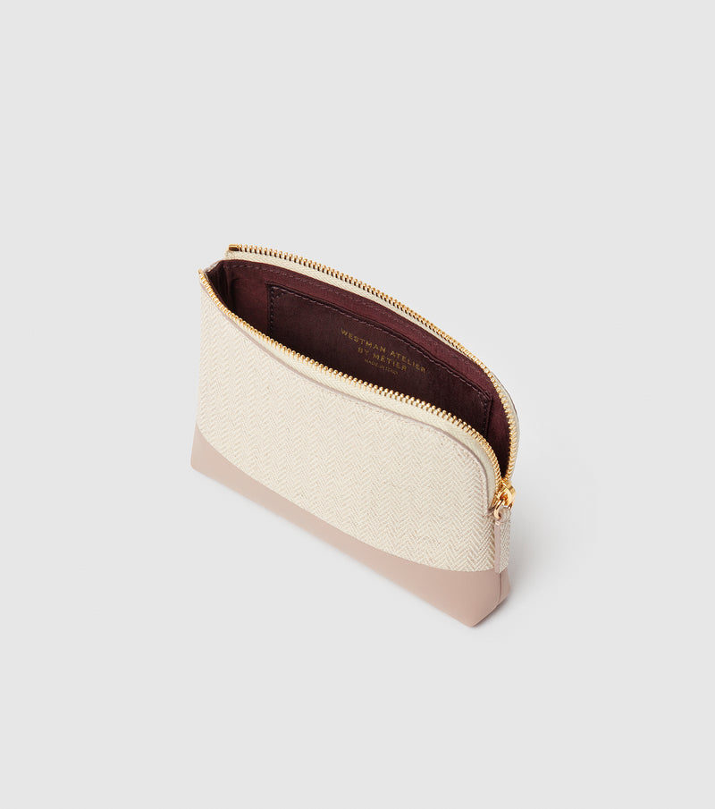 WA x METIER Makeup Pouch The Petite / Herringbone and Mauve 810102031297