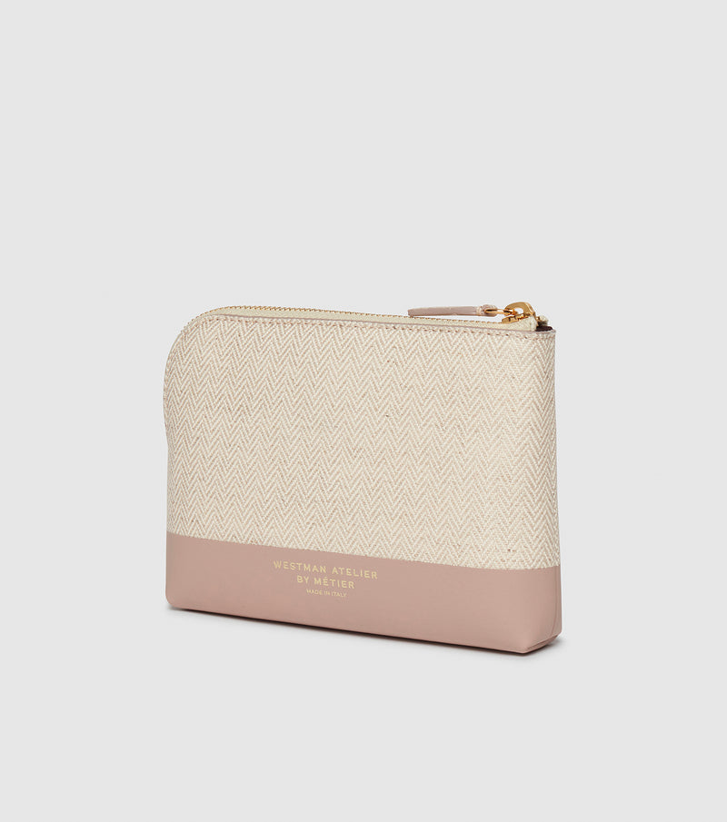 WA x METIER Makeup Pouch The Petite / Herringbone and Mauve 810102031297