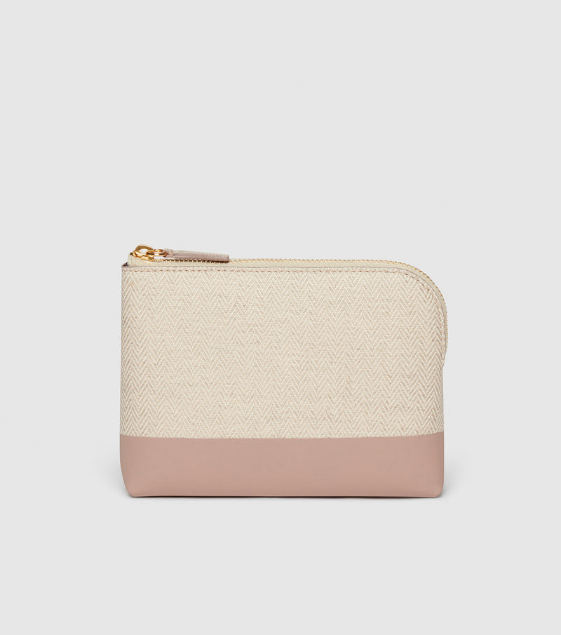 WA x METIER Makeup Pouch The Petite / Herringbone and Mauve 810102031297