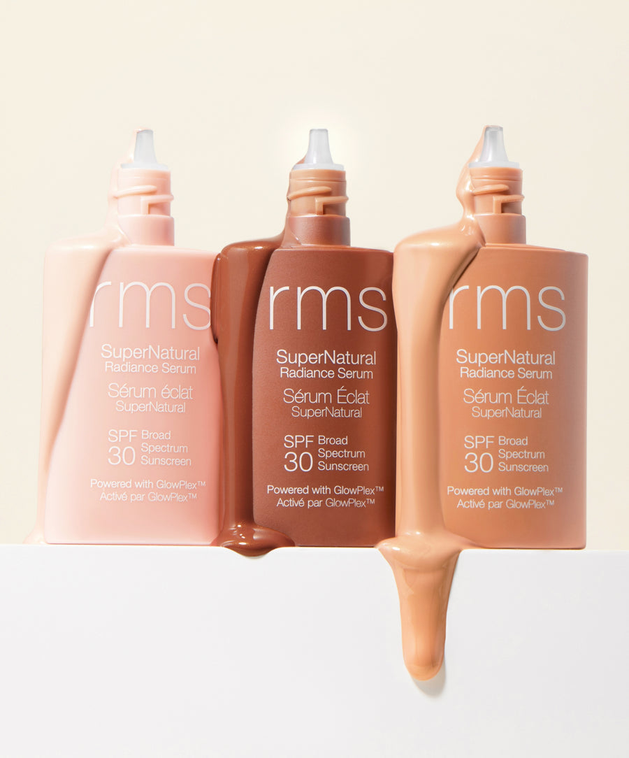 SuperNatural Radiance Serum Broad Spectrum SPF 30 Sunscreen LIGHT AURA - An ultra sheer champagne radiance 816248026333