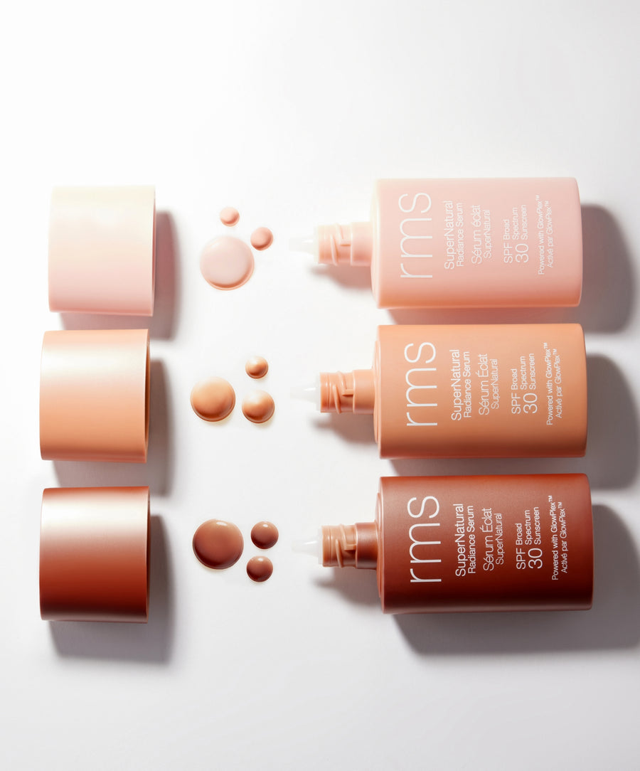 SuperNatural Radiance Serum Broad Spectrum SPF 30 Sunscreen MEDIUM AURA - An ultra sheer golden radiance 816248026340