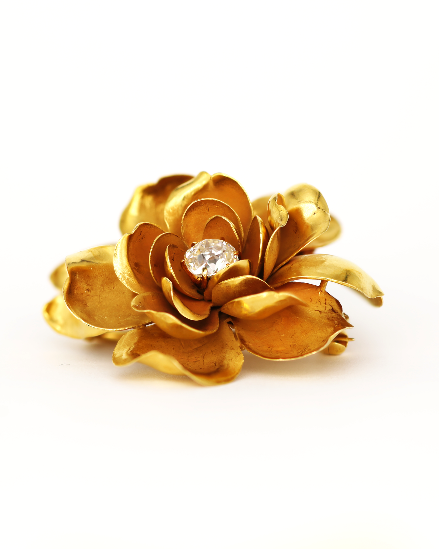 Tiffany & Co. Flower Pin/Pendant With Old Mine Cut Diamond