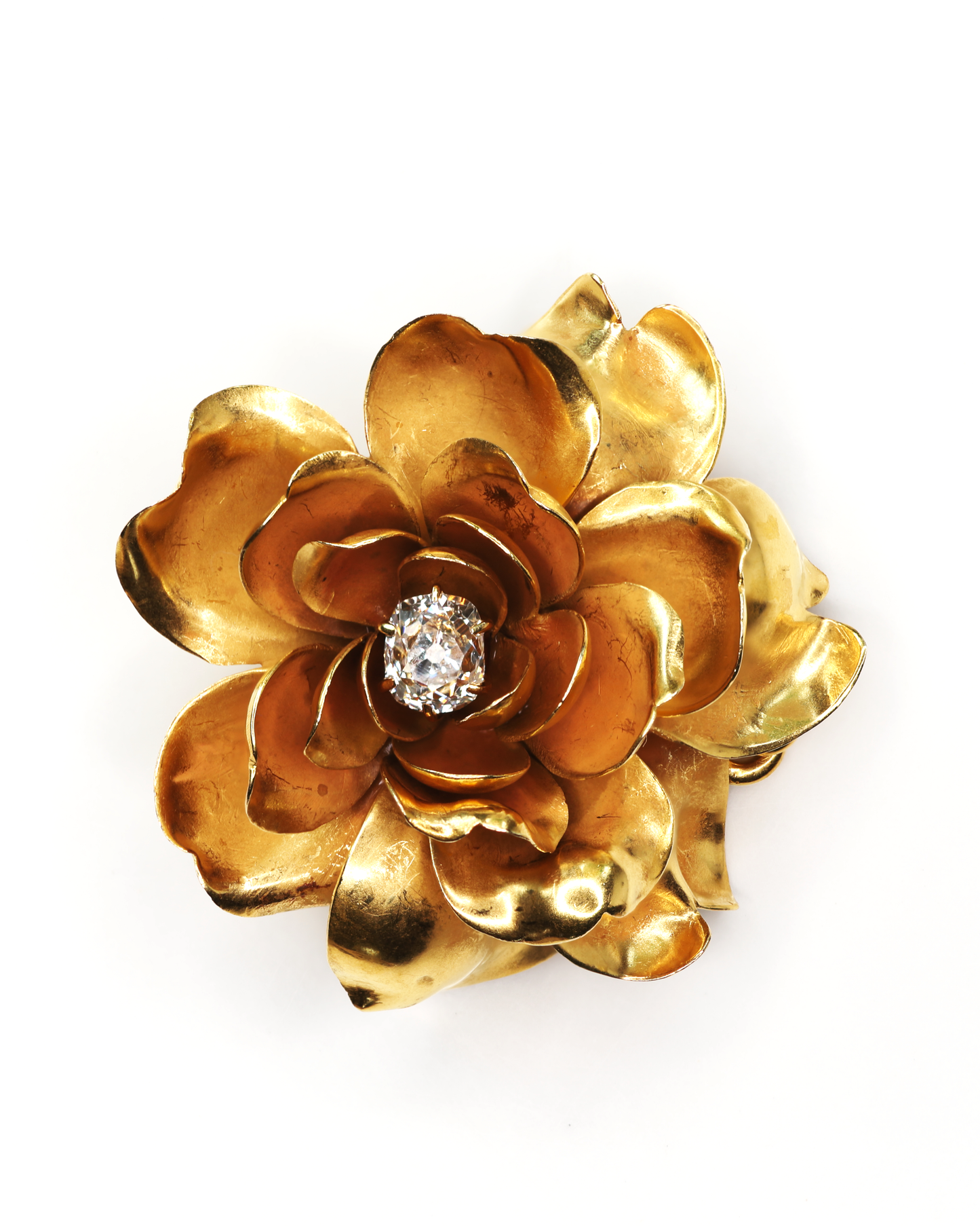 Tiffany & Co. Flower Pin/Pendant With Old Mine Cut Diamond