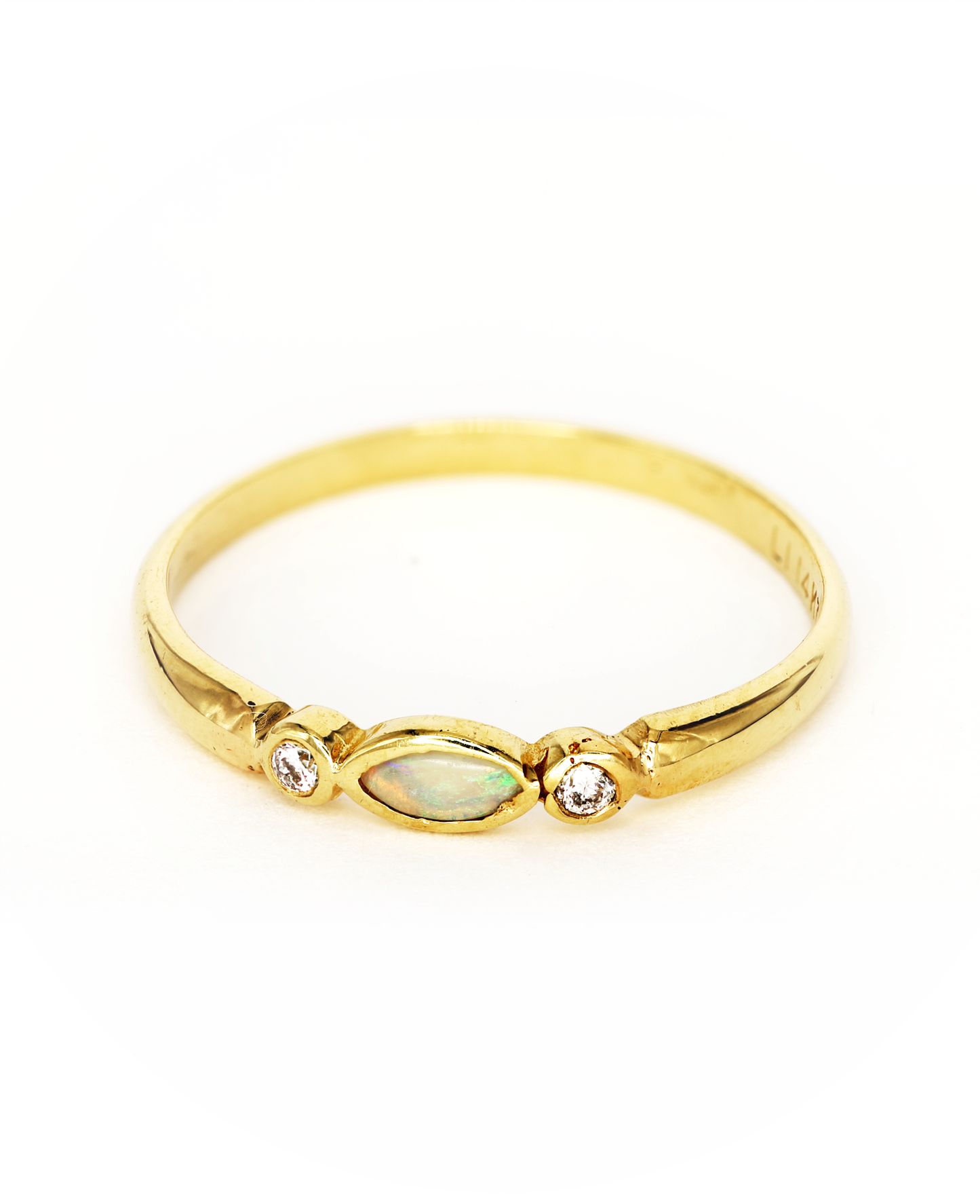 Marquise Opal and Diamond Ring