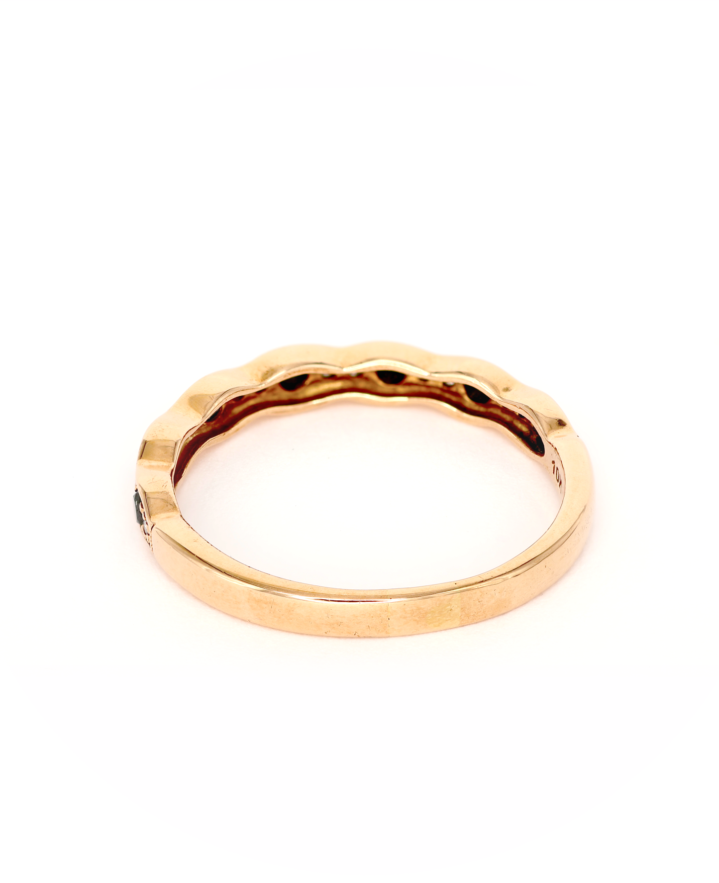 Rose Gold and Black and White Diamond Band