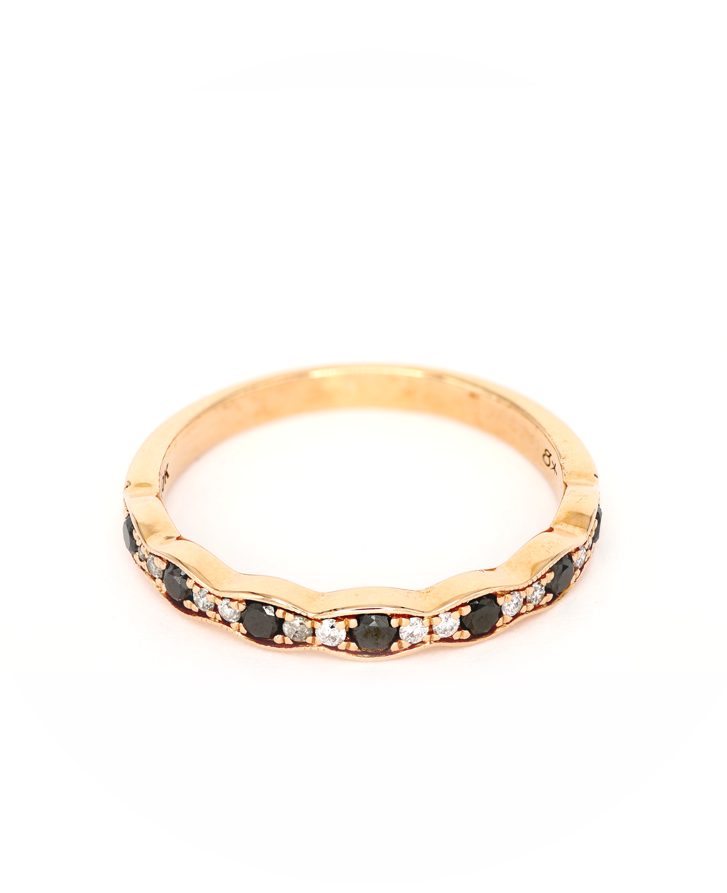 Rose Gold and Black and White Diamond Band