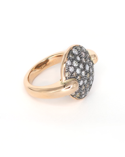 Sabbia Ring yellow gold w/ pave diamonds