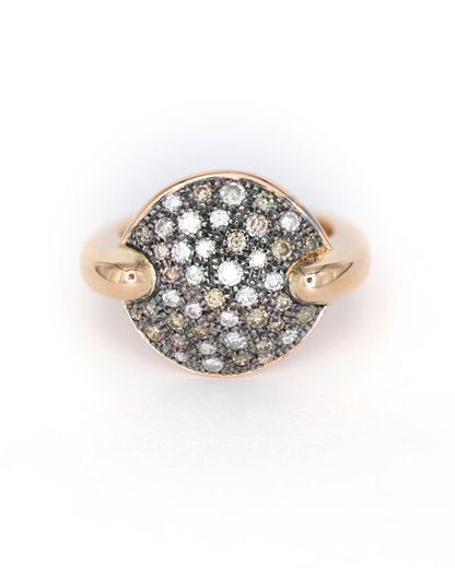 Sabbia Ring yellow gold w/ pave diamonds