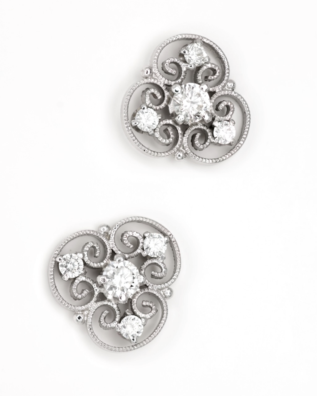 White Gold Florentine Earrings