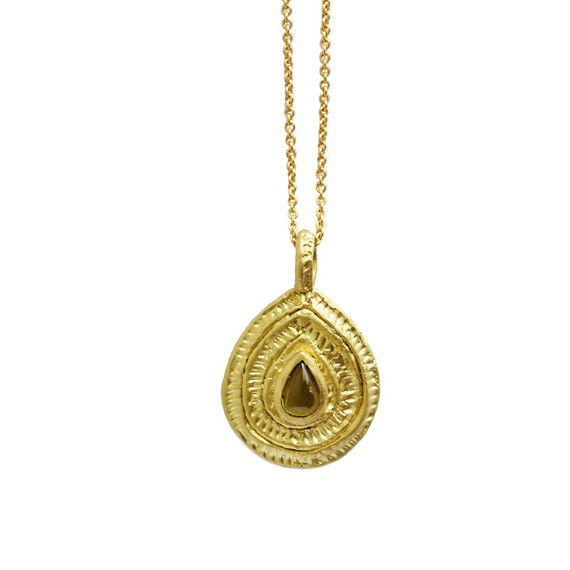 Pear Shaped Textured Pendant fl-p047g18tour