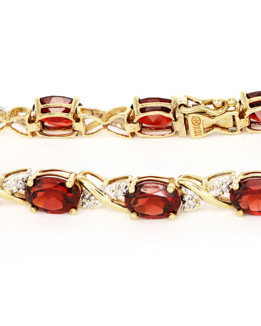 Garnet Tennis Diamond Bracelet